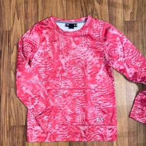 UNDER ARMOUR | PINK WITH WHITE COLOR CREW NECK SWEATSHIRT
